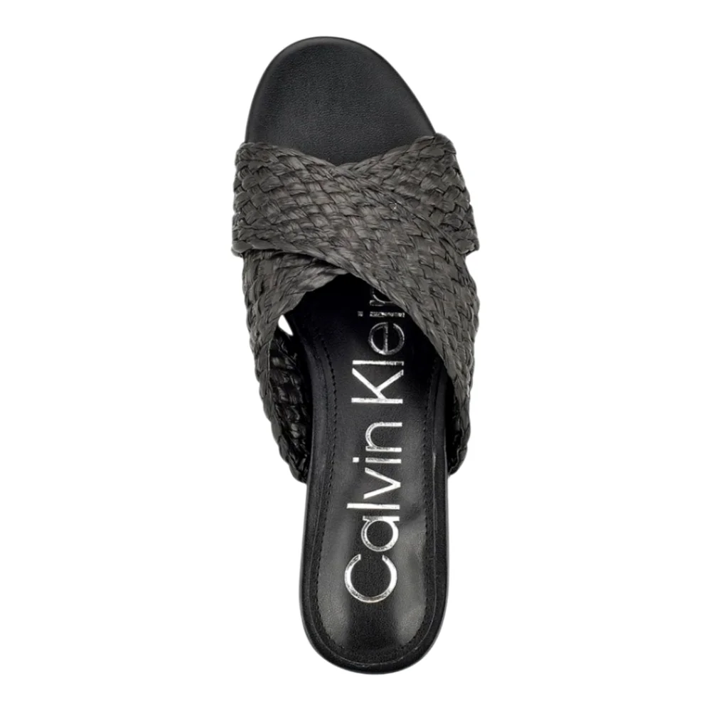 Calvin Klein June2 Woven Criss-cross slide sandals